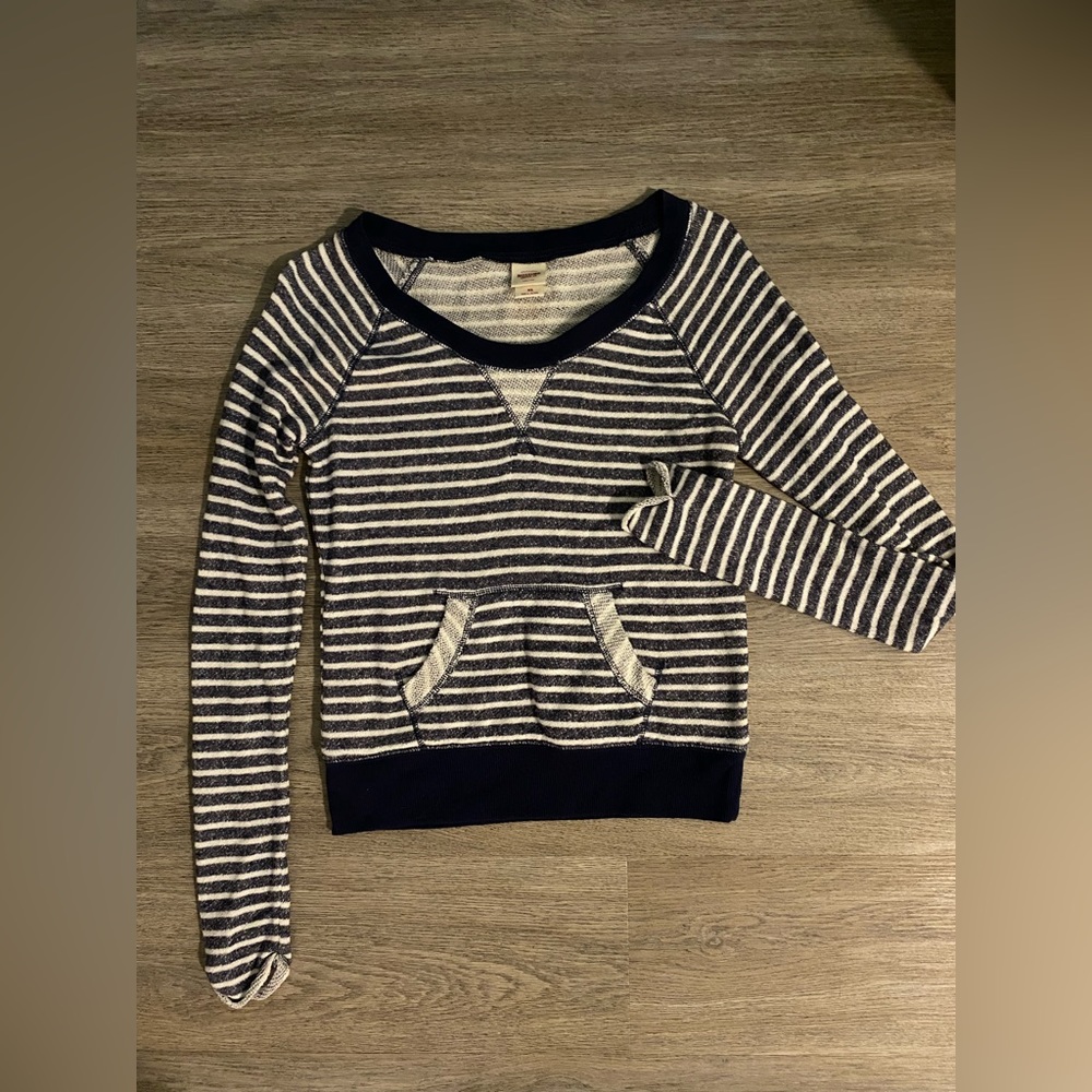 Navy blue striped long sleeve